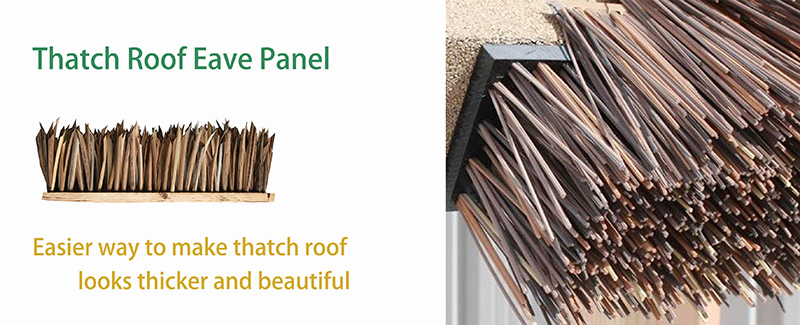 Artificial eave thatch roof tile installation